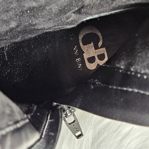 Gianni Bini Black Leather Knee High Boots Block Heel Size 8.5 M - Picture 8 of 12